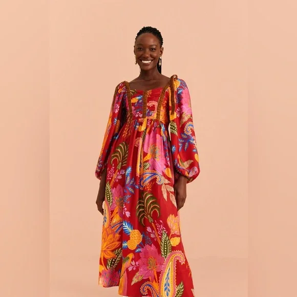 Farm Rio Mystic Bush Midi Dress - Picture 2 of 9